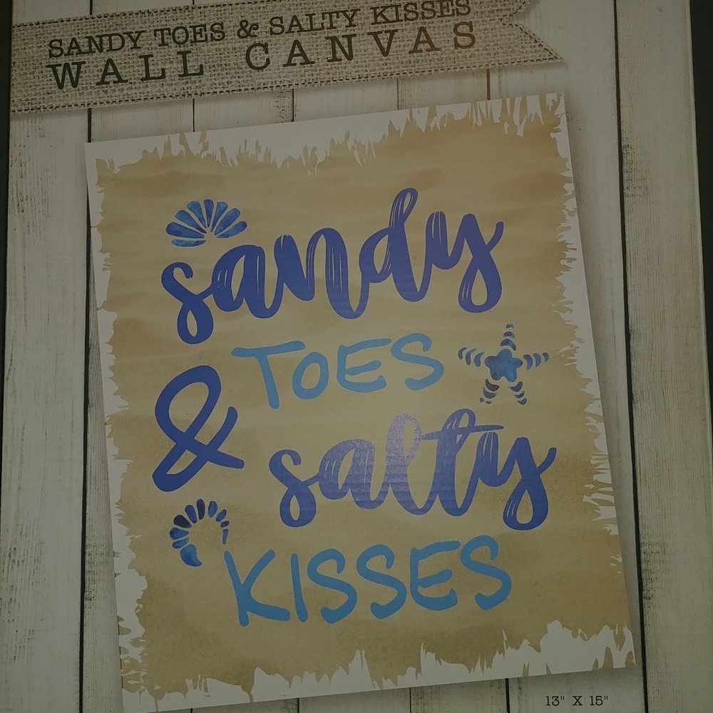 "Sandy Toes & Salty Kisses" wall canvas